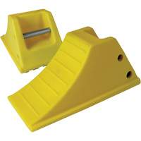 40 Ton Large Equipment Wheel Chock with Grip Pads, Urethane, Yellow Rideout Tool & Machine Inc.