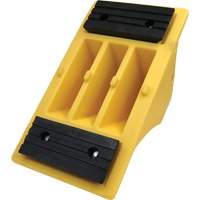 75 Ton Large Equipment Wheel Chock with Grip Pads, Urethane, Yellow Rideout Tool & Machine Inc.