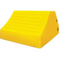 165 Ton Large Equipment Wheel Chock with Handle & Hole, Urethane, Yellow Rideout Tool & Machine Inc.