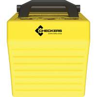 Checkers Safety Heavy-Duty Ultra Class Mining Wheel Chock, HDPE, Yellow, 14-1/2" W x 17-1/2" D x 16" H Rideout Tool & Machine Inc.