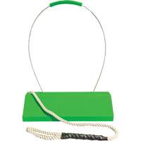 Checkers Safety SafeRay  Aircraft Wheel Chock with Loop Rope Ergonomic Handle, Urethane, Fluorescent Green, 24" W x 8" D x 6" H Rideout Tool & Machine Inc.