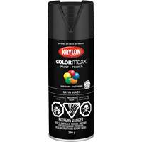 Appr&ecirc;t + peinture COLORmaxx, Noir, Semi-mat, 12 oz, Canette a&eacute;rosol Rideout Tool & Machine Inc.