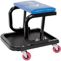 Mechanic's Roller Seat, Vinyl, Blue, 300 lbs. Capacity LT515 | Rideout Tool & Machine Inc.