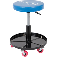Adjustable Mechanic's Roller Seat, Vinyl, Blue, 300 lbs. Capacity LT516 | Rideout Tool & Machine Inc.