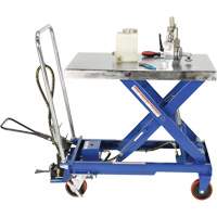 Pneumatic Hydraulic Scissor Lift Table, Steel, 32-1/2" L x 19-3/4" W, 1000 lbs. Cap. LV469 | Rideout Tool & Machine Inc.