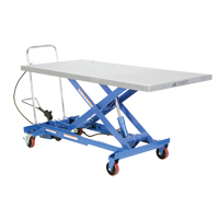Pneumatic Hydraulic Scissor Lift Table, Steel, 63" L x 31-1/2" W, 1000 lbs. Cap. LV470 | Rideout Tool & Machine Inc.