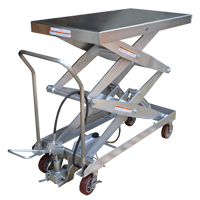 Pneumatic Hydraulic Scissor Lift Table, Stainless Steel, 47-1/4" L x 24" W, 1500 lbs. Cap. LV474 | Rideout Tool & Machine Inc.
