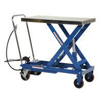 Pneumatic Hydraulic Scissor Lift Table, Steel, 39-1/2" L x 20" W, 1750 lbs. Cap. LV475 | Rideout Tool & Machine Inc.