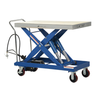 Pneumatic Hydraulic Scissor Lift Table, Steel, 47-1/2" L x 24" W, 2000 lbs. Cap. LV476 | Rideout Tool & Machine Inc.