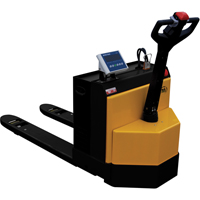 Fully Powered Electric Pallet Truck With  Scale, 4500 lbs. Cap., 48" L x 30.25" W LV538 | Rideout Tool & Machine Inc.