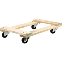 Wood Dollies - Medium-Duty, Polyolefin Wheels, 900 lbs. Capacity, 18" W x 24" D x 7" H Rideout Tool & Machine Inc.