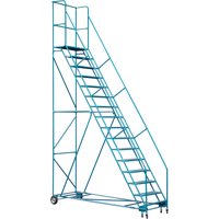 CSA-Certified Rolling Step Ladder with Locking Step, 16 Steps, 30" Step Width, 144" Platform Height, Steel Rideout Tool & Machine Inc.