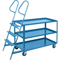 Stock Picking Carts, Steel, 24" W x 64" D, 3 Shelves, 1200 lbs. Capacity MB507 | Rideout Tool & Machine Inc.