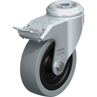 Light-Duty Caster, Swivel with Brake, 4" (101.6 mm), Solid Rubber, 242 lbs. (110 kg.) Rideout Tool & Machine Inc.
