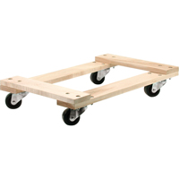 Wood Dollies - Medium-Duty, Polyolefin Wheels, 900 lbs. Capacity, 18" W x 30" D x 7" H Rideout Tool & Machine Inc.