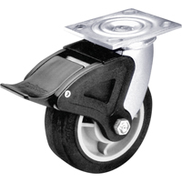 Total Locking Caster, Swivel with Brake, 6" (152.4 mm), Rubber, 450 lbs. (204 kg.) Rideout Tool & Machine Inc.