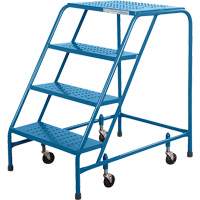 Rolling Step Ladder with Locking Step, 4 Steps, 22" Step Width, 37" Platform Height, Steel MH279 | Rideout Tool & Machine Inc.