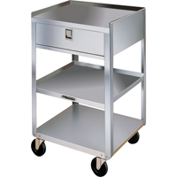 Stainless Steel Equipment Stands, 300 lbs. Capacity, Stainless Steel, 16-3/4" x W, 30-1/8" x H, 18-3/4" D, 1 Drawers MK979 | Rideout Tool & Machine Inc.