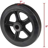 Mold-On Rubber Wheel, 8" (203 mm) Dia. x 2" (51 mm) W, 400 lbs. (181 kg.) Capacity Rideout Tool & Machine Inc.