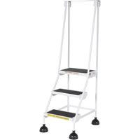 Stop-Step Ladders, 3 Steps, 16" Step Width, 28-11/16" Platform Height, Steel Rideout Tool & Machine Inc.