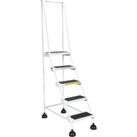Light-Duty Stop-Step Ladders, 5 Steps, 16" Step Width, 47-11/16" Platform Height, Steel Rideout Tool & Machine Inc.