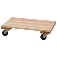 Solid Platform Wood Dolly, Rubber Wheels, 900 lbs. Capacity, 16" W x 24" D x 6" H MO199 | Rideout Tool & Machine Inc.