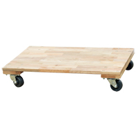 Solid Platform Wood Dolly, Rubber Wheels, 900 lbs. Capacity, 18" W x 30" D x 6" H MO200 | Rideout Tool & Machine Inc.