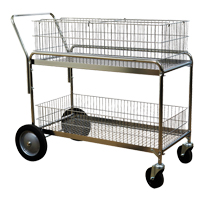 Chariot de bureau en treillis m&eacute;tallique pour le courrier, 250 lb Capacit&eacute;, Chrome, 23-3/4" p x 43" la x 38-1/2" h, Chrom&eacute; Rideout Tool & Machine Inc.