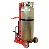 Hydraulic Large Liquid Gas Cylinder Cart HLCC, Polyurethane Wheels, 20" W x 20" D Base, 1000 lbs. MO347 | Rideout Tool & Machine Inc.