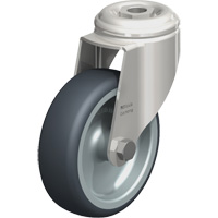 Roulette en &eacute;lastom&egrave;re thermoplastique acier inoxydable, Pivotant, Diam&egrave;tre 4" (102 mm), Capacit&eacute; 240 lb (108 kg) Rideout Tool & Machine Inc.