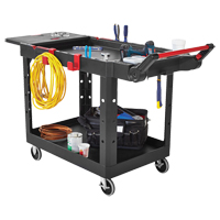 Chariot utilitaire robuste et polyvalent, 2 tiers, 17-3/4" x 36" x 46-1/5", Capacit&eacute; 500 lb Rideout Tool & Machine Inc.
