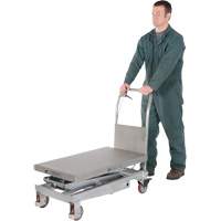 Table &eacute;l&eacute;vatrice hydraulique manuelle &agrave; ciseaux, 35-1/2" lo x 20" la, Partiellement en acier inoxydable, Capacit&eacute; 800 lb Rideout Tool & Machine Inc.