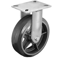 Heavy-Duty Plate Caster, Swivel, 6" (152.4 mm), Rubber, 450 lbs. (204 kg.) Rideout Tool & Machine Inc.