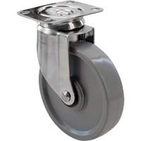 2309 Caster, Swivel, 4" (101.6 mm), Envirothane™ Grey, 350 lbs. (158.8 kg.) MP164 | Rideout Tool & Machine Inc.