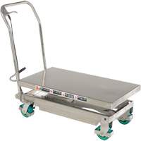 Manual Hydraulic Scissor Lift Table, 36-1/4" L x 19-3/8" W, Stainless Steel, 600 lbs. Capacity MP227 | Rideout Tool & Machine Inc.