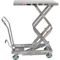 Manual Hydraulic Scissor Lift Table, 36-1/4" L x 19-3/8" W, Stainless Steel, 600 lbs. Capacity MP227 | Rideout Tool & Machine Inc.