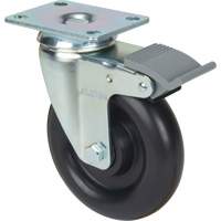 Caster, Swivel with Brake, 5" (127 mm), Polyolefin, 250 lbs. (113.4 kg) MP580 | Rideout Tool & Machine Inc.