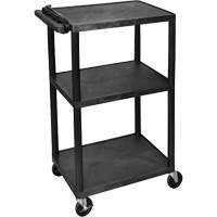 Electric Utility Cart, 3 Tiers, 24" x 42" x 18", 300 lbs. Capacity Rideout Tool & Machine Inc.
