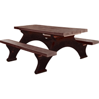 Recycled Plastic Picnic Tables, 8' L x 61-1/2" W, Brown ND429 | Rideout Tool & Machine Inc.