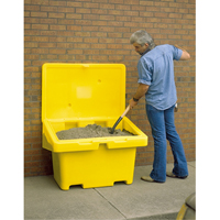 Salt Sand Container SOS™, With Hasp, 72" x 36" x 36", 36 cu. Ft., Yellow NJ119 | Rideout Tool & Machine Inc.