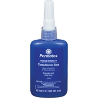 Adh&eacute;sif frein-filet &agrave; adh&eacute;rence amovible, Bleu, Moyen, 50 ml, Bouteille Rideout Tool & Machine Inc.