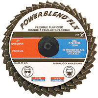 Disque &agrave; lamelles &agrave; rouler POWERBLEND FLX, 2" x Type R, Grain Z40, Alumine de zirconium Rideout Tool & Machine Inc.