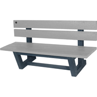 Outdoor Park Benches, Recycled Plastic, 60" L x 17" W x 17" H, Grey NJ024 | Rideout Tool & Machine Inc.