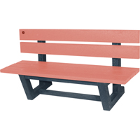 Outdoor Park Benches, Recycled Plastic, 60" L x 22-13/16" W x 29-13/16" H, Redwood NJ028 | Rideout Tool & Machine Inc.