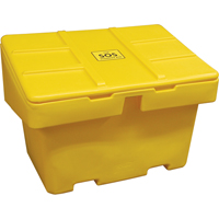 Salt Sand Container SOS™, With Hasp, 48" x 33" x 34", 18.5 cu. Ft., Yellow NJ117 | Rideout Tool & Machine Inc.