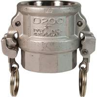 Coupleur &agrave; came et cannelure EZ Boss-Lock, Acier inoxydable, Type D, 1", NPT femelle, 250 PSI Rideout Tool & Machine Inc.