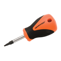 Square Recess Stubby Screwdriver, #1 Tip, Round, 3-4/5" L, Plastic/Wood/Cushion Grip Handle Rideout Tool & Machine Inc.