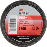 Temflex™ Cotton Friction Tape 1755, 19 mm (3/4") x 18.28 m (60'), Black NJU286 | Rideout Tool & Machine Inc.