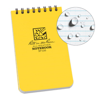 Pocket Top-Spiral Notebook, Soft Cover, Yellow, 100 Pages, 3" W x 5" L Rideout Tool & Machine Inc.