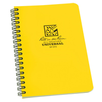 Side-Spiral Notebook, Soft Cover, Yellow, 64 Pages, 4-5/8" W x 7" L NKF440 | Rideout Tool & Machine Inc.